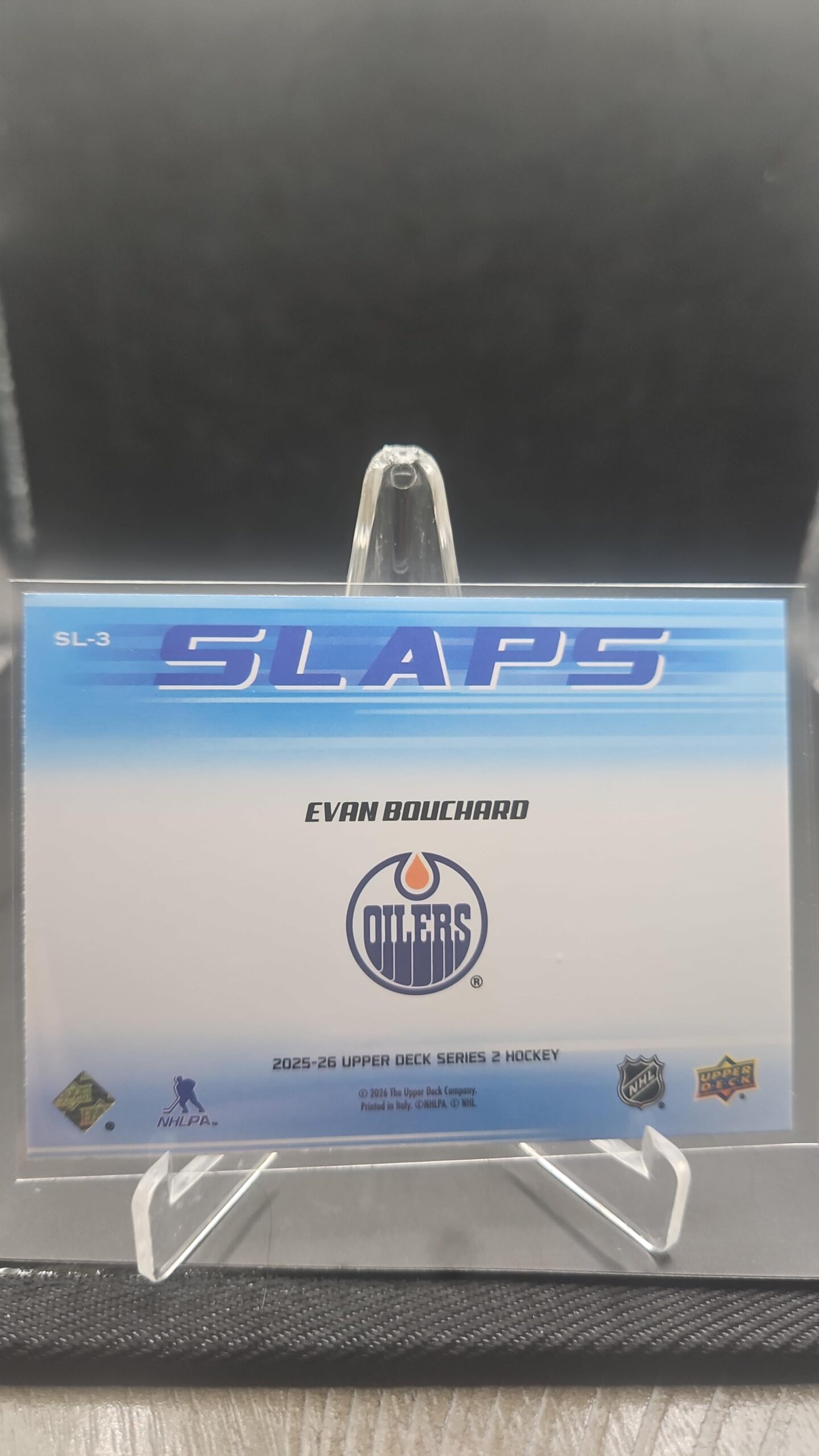 2025-26 Upper Deck Series 2 Hockey Slaps SL-3 Evan Bouchard Edmonton Oilers - Image 2