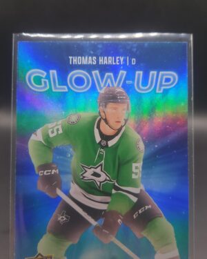 Thomas Harley Glow‑Up #GU‑11 card from 2025‑26 Upper Deck Series 2 in Near Mint condition.
