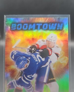 Brady Tkachuk Boomtown #BT‑10 card from 2025‑26 Upper Deck Series 2 in Near Mint condition.