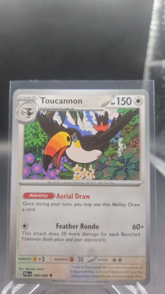 Toucannon 068/084 Base Common Pokémon card from the Mega Evolution Era Pitch Black ME05 set in Near Mint condition.