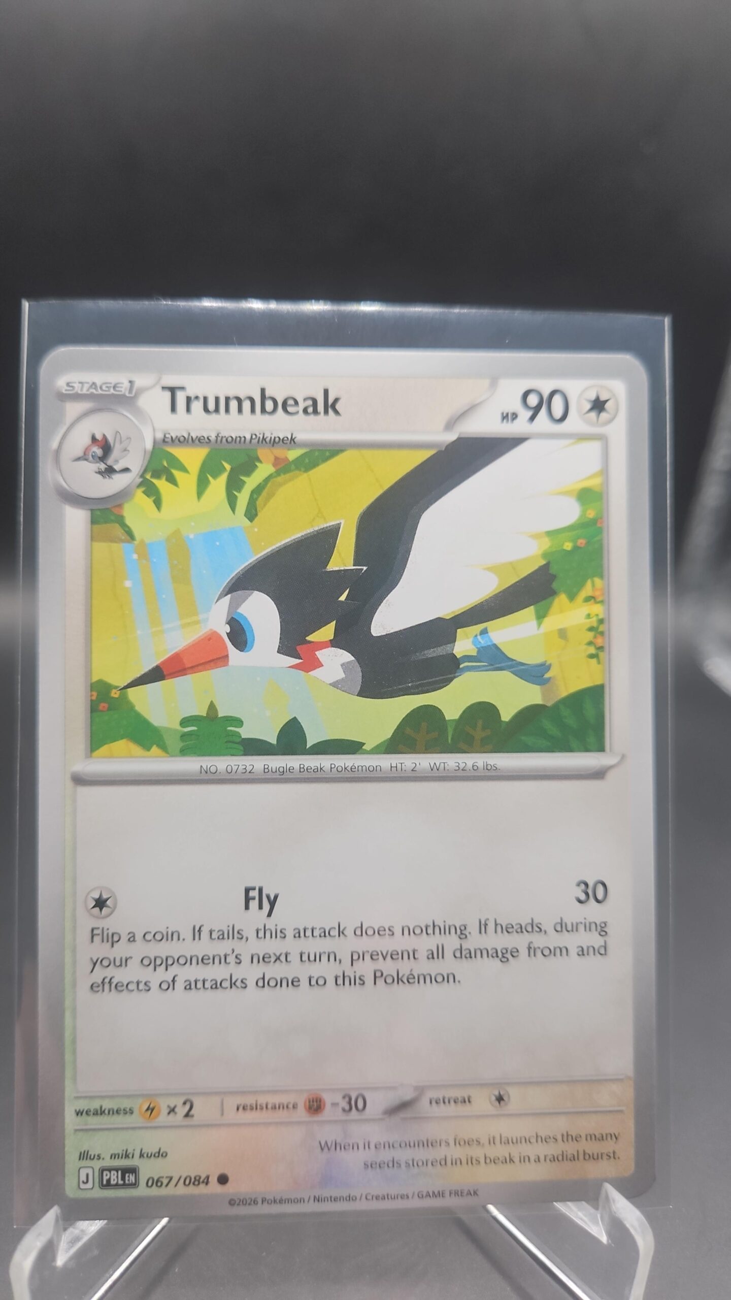 Trumbeak 067/084 Base Uncommon Pokémon card from the Mega Evolution Era Pitch Black ME05 set in Near Mint condition.