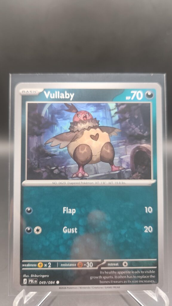 Vullaby 049/084 Base Common Pokémon card from the Mega Evolution Era Pitch Black ME05 set in Near Mint condition.