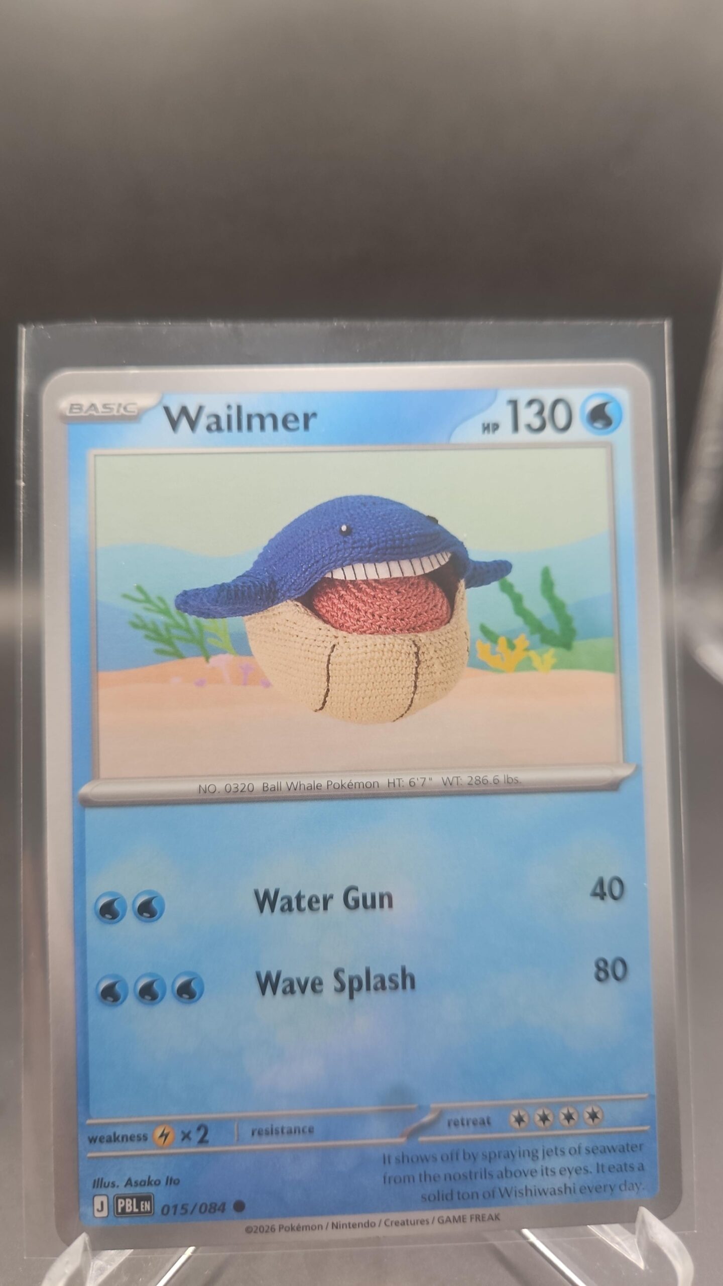 Wailmer 015/084 Base Common Pokémon card from the Mega Evolution Era Pitch Black ME05 set in Near Mint condition